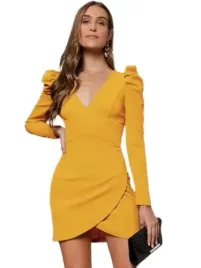 shein-sukienka-zolta-z-dlugim-rekawem-mini-38-llr