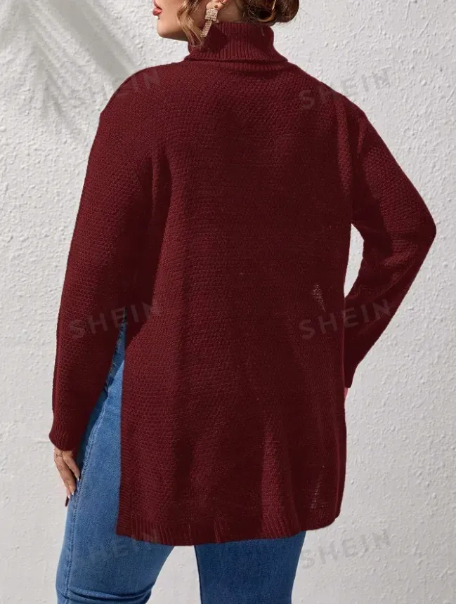 shein-plus-size-sweter-czerwony-damski-48-lso-stan-nowy