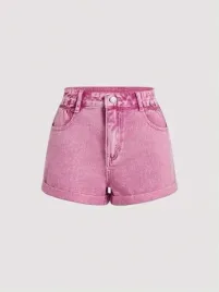 shein-spodenki-damskie-rozowe-jeansowe-28-lwn