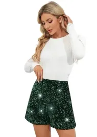 shein-spodenki-damskie-zielone-cekiny-44-lsb