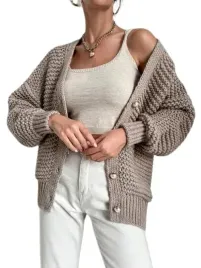 shein-damski-brazowy-sweter-klasyczny-guziki-lng