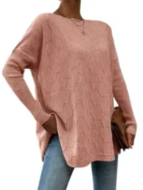 shein-damski-sweter-brazowy-klasyczny-prosty-lns