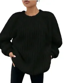 shein-bluza-damska-czarna-dlugi-rekaw-40-42-lnb