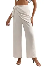 shein-spodnie-bezowe-proste-z-wiazaniem-38-lrr