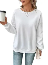shein-bluza-damska-biala-gladka-casual-38-lrn
