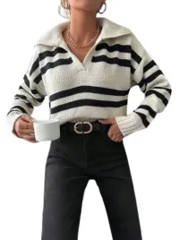 sweter-damski-w-paski-casual-kremowo-czarny-lrq