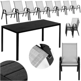 stol-ogrodowy-156x78-cm-8-krzesel-czarny-blat-wzor-drewna-8-osobowy-zestaw
