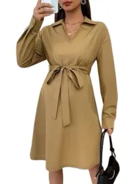 shein-sukienka-midi-brazowa-ciazowa-40-42-lle