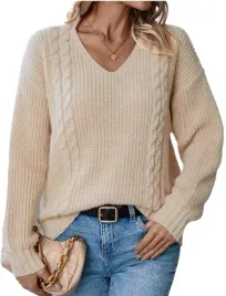 shein-sweter-damski-bezowy-dlugi-rekaw-40-42-llo