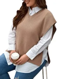 shein-plus-size-sweter-damski-bezowy-prosty-48-lom