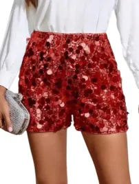 shein-damskie-spodenki-czerwone-cekiny-36-lln