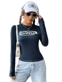 shein-bluzka-damska-granatowa-nadruk-40-42-lot