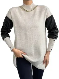 sweter-damski-bezowy-ze-stojka-klasyczny-loh
