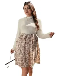 shein-plus-size-sukienka-bezowa-w-kwiaty-52-loo