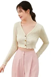 shein-bluzka-bezowa-guziki-z-dlugim-rekawe-34-vbs