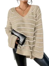 shein-sweter-bezowy-w-paski-luzny-damski-38-llo