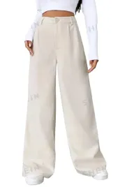 shein-spodnie-damskie-proste-bezowe-casual-38-ljr