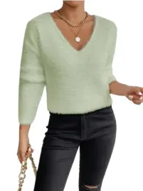shein-sweter-damski-zielony-klasyczny-40-42-llr