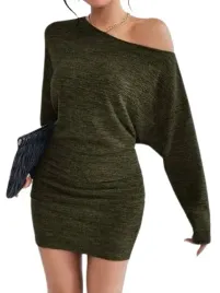 shein-sukienka-mini-khaki-olowkowa-gladka-36-llo