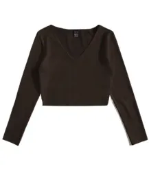 shein-top-z-dlugim-rekawem-brazowy-basic-40-42-lls