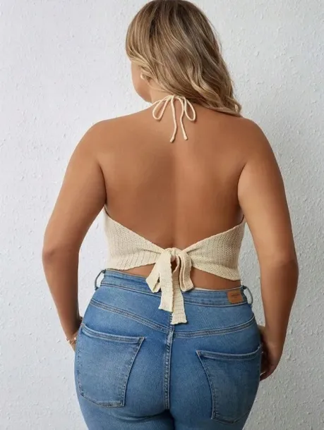 shein-plus-size-top-bezowy-wiazany-basic-46-lly-stan-nowy
