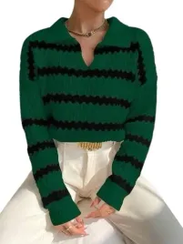 shein-sweter-damski-zielony-w-paski-40-42-llv