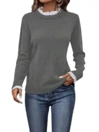 shein-bluzka-damska-szara-klasyczna-prosta-38-llt