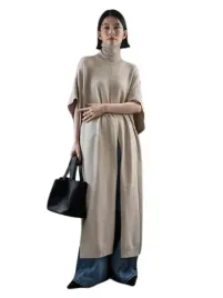 sweter-damski-bezowy-dlugi-prosty-klasyczny-xl-lli