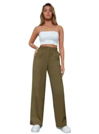 shein-zielone-proste-spodnie-damskie-xl-llr