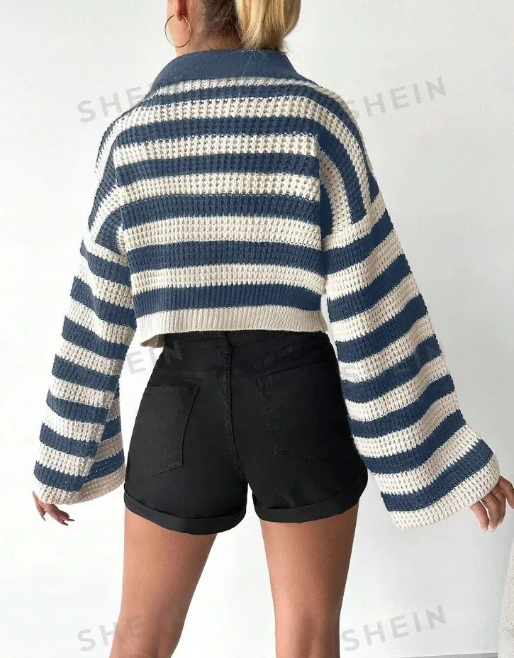 sweter-damski-w-paski-zapinany-basic-one-size-lkv-stan-nowy