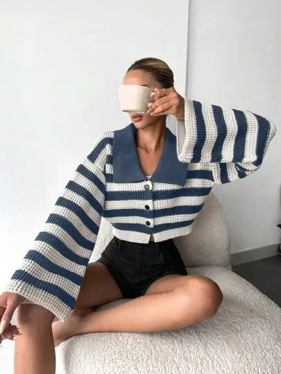sweter-damski-w-paski-zapinany-basic-one-size-lkv-marka-inna