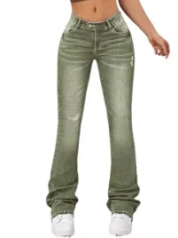 shein-jeansy-damskie-zielone-proste-27-32-ljd