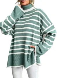 shein-sweter-damski-zielony-w-paski-luzny-lln