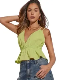 shein-top-damski-zielony-krotki-z-falbanami-xs-lha