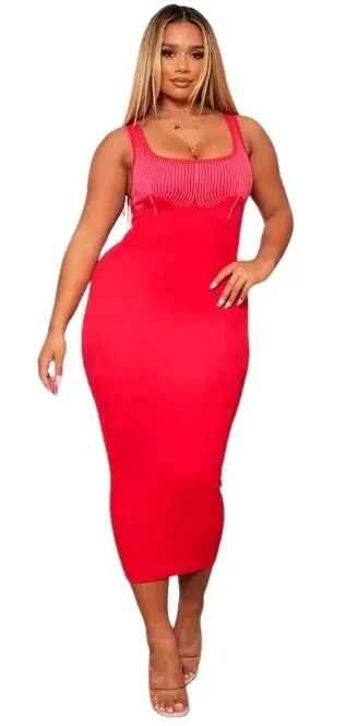 prettylittlething-sukienka-midi-czerwona-m-ejr