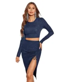 shein-komplet-granatowy-top-spodnica-40-42-ljd