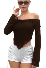 shein-bluzka-damska-brazowa-dlugi-rekaw-40-42-ljb