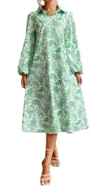 shein-sukienka-ecru-zielona-koszulowa-wzor-s-lhs