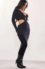 prettylittlething-sukienka-midi-czarna-m-eks