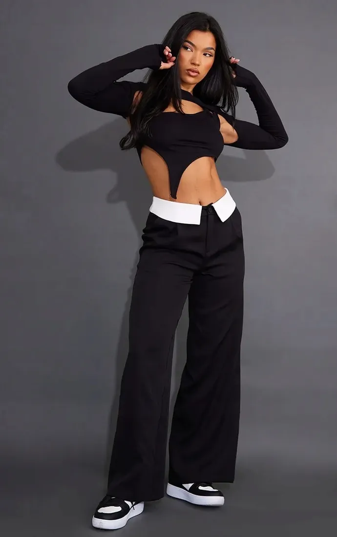 prettylittlething-top-czarny-asymetryczny-32-ejy-stan-nowy
