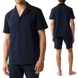 elegancka-bawelniana-pizama-meska-krotka-z-koszula-atlantic-bnmp-003-xxl