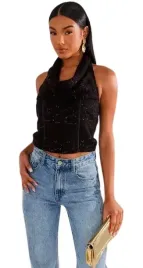 prettylittlething-top-czarny-z-wiazaniem-34-ejb