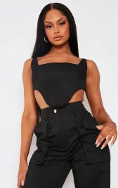 prettylittlething-top-damski-czarny-casual-44-egk