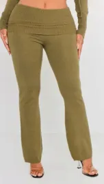 prettylittlething-spodnie-dzianinowe-khaki-44-egz
