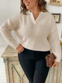 shein-sweter-damski-bezowy-prosty-plus-size-46-v9x