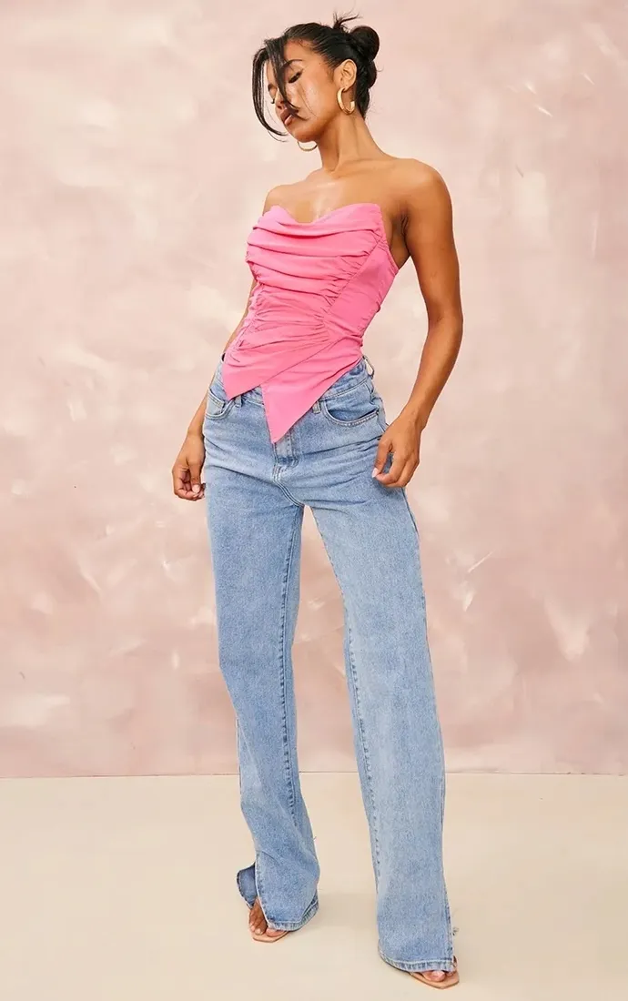 prettylittlething-top-rozowy-elegancki-42-ege-stan-nowy