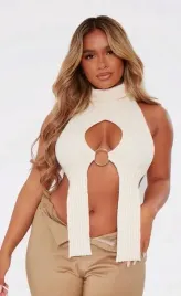 prettylittlething-damski-top-ecru-wyciety-38-egn