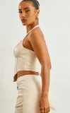 prettylittlething-top-bezowy-gladki-basic-40-egj-stan-nowy