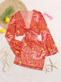shein-komplet-plazowy-pomaranczowy-wzor-34-ldw