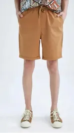 defacto-spodenki-meskie-brazowe-casual-gladkie-bawelniane-46-3h2g2-a-t1a